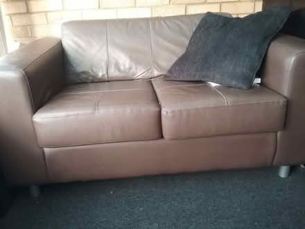 Photo of free Brown 2 seater faux leather sofa (Westergate PO20) #1