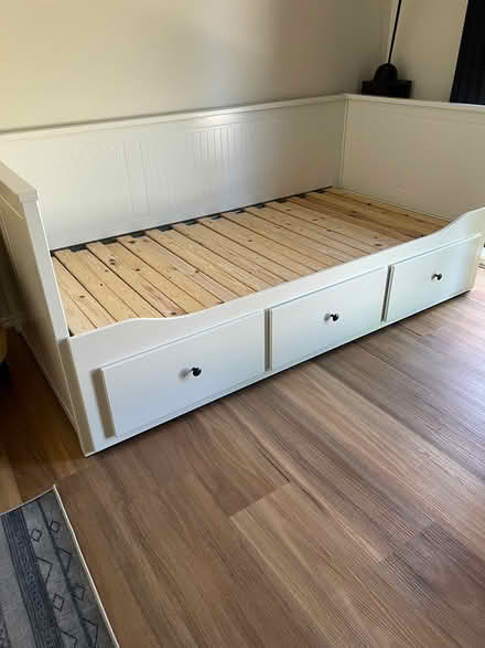 Photo of free IKEA white wood framed bed (Ngunnawal) #3