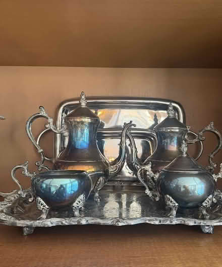 Photo of free Silver coffee+tea set, candelabras (Park Slope, Brooklyn) #1