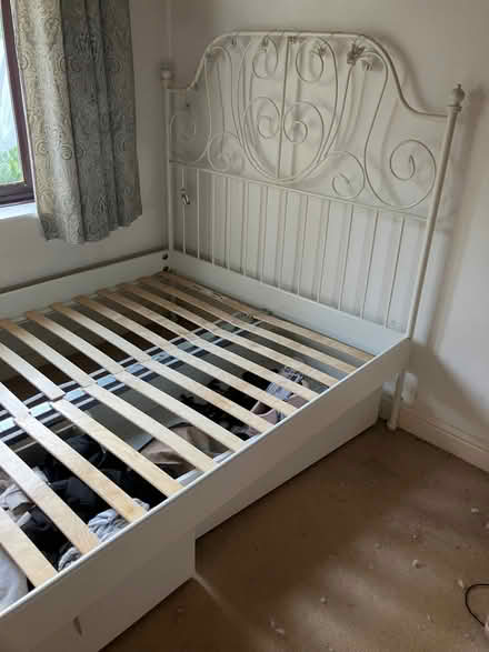 Photo of free Double bed frame, no mattress (Birdlip GL4) #1