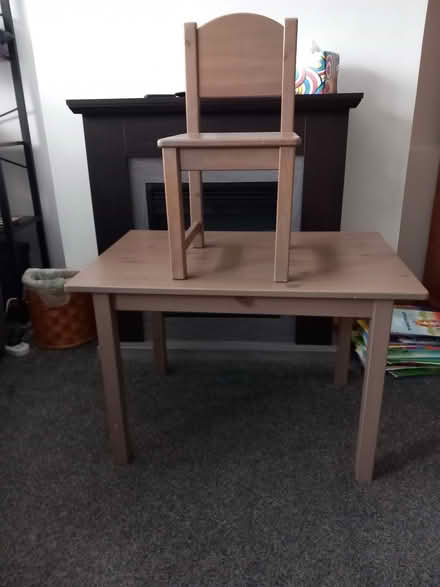 Photo of free IKEA kids table and chairs (Great Horkesley CO6) #1