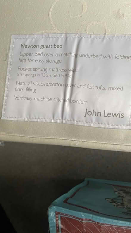 Photo of free John Lewis single mattress (Sale M33) #1