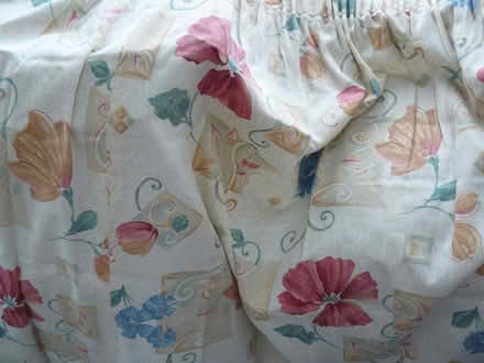Photo of free 2 x Curtains W:96" L:43" Cream/beige/multi floral (Kempsey WR5) #1