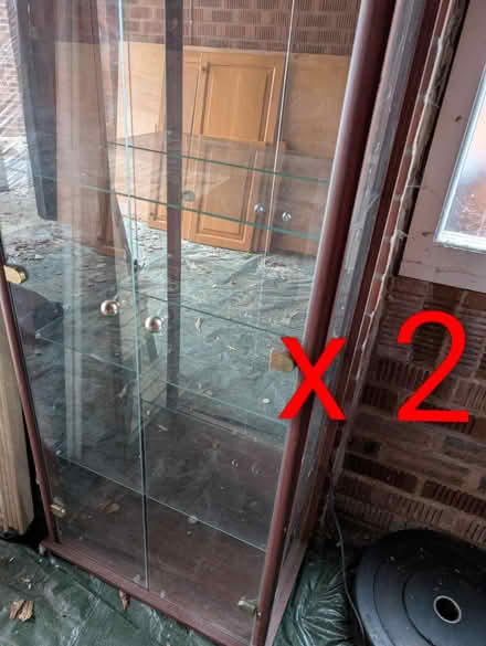 Photo of free Glass front display case x2 (Oakwood, LS8) #1