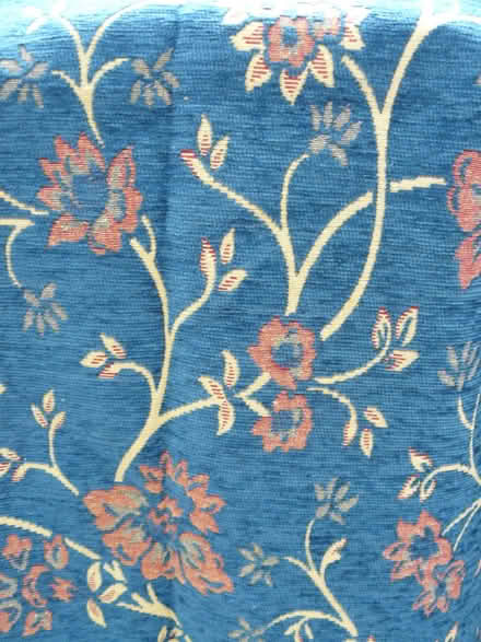Photo of free 2 x curtains W:53" x L:52" Blue/multi floral textured (Kempsey WR5) #1