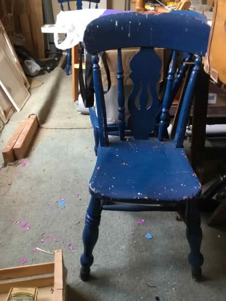 Photo of free 3 painted farmhouse chairs, one unpainted (Pilling PR3) #2
