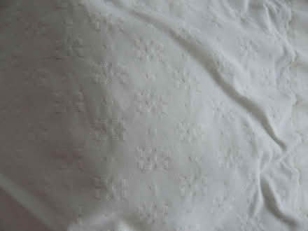 Photo of free 2 x Curtains W:89" L:77" Cream with square detail Lined (Kempsey WR5) #1