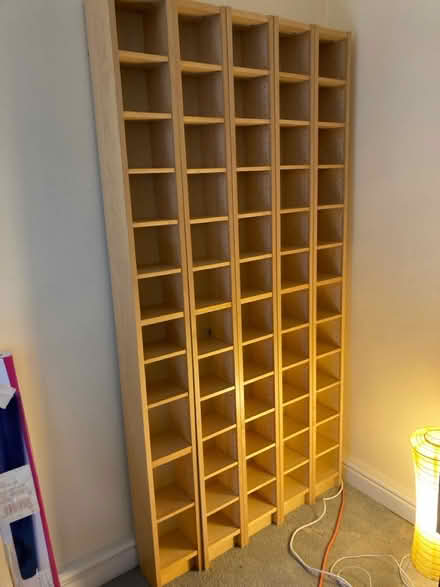 Photo of free Tall wood CD/DVD shelves (Herefordshire HR2) #1