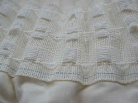 Photo of free 2 x Curtains W:89" L:77" Cream with square detail Lined (Kempsey WR5) #3