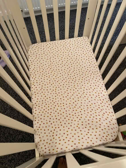 Photo of free Small baby cot with mattress (Alcester Lanes End B13) #2