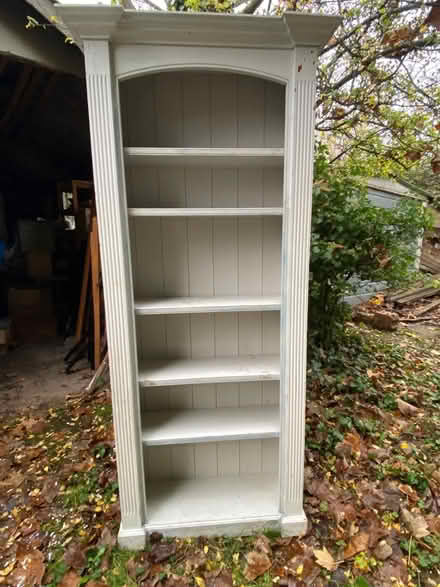 Photo of free Tall, wooden shelves. (Merton Park SW19) #1