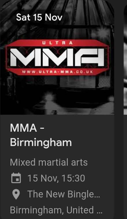 Photo of free Mma tickets today (Birmingham B15) #1