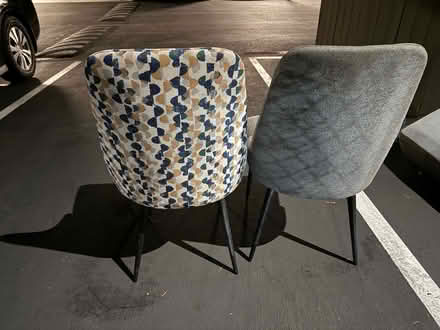 Photo of free 2 matching metal upholstered chairs (Valencia Avenue, Sunnyvale) #2