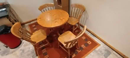 Photo of free Circular Dining table and 4 chairs (Anstey LE7) #1