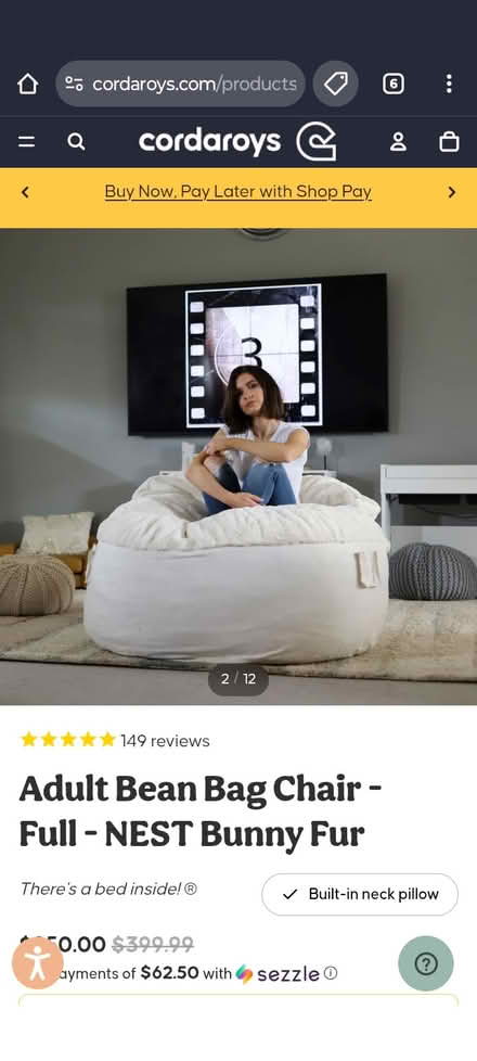 Photo of free Cordaroys bean bag full size (Mount Rainier) #1