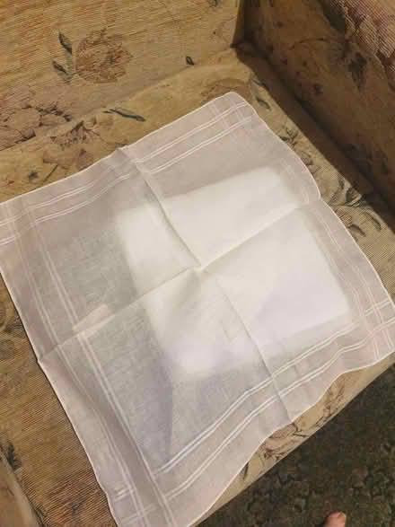 Photo of free New white cotton hankies / napkins (Woodside WD25) #1