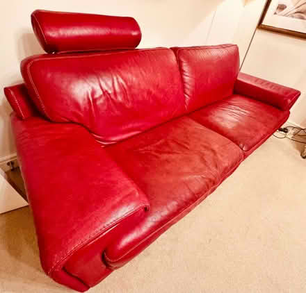 Photo of free Natuzzi Red leather sofa (Oakmere CW8) #4