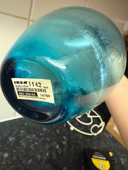 Photo of free Blue glass bottle vase (Carshalton) #3