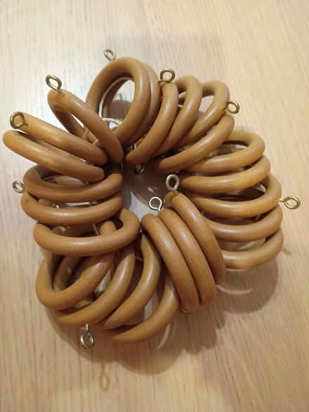 Photo of free 24 wooden curtain rings (Bromham MK43) #1
