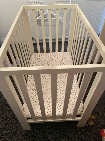 Photo of free Small baby cot with mattress (Alcester Lanes End B13) #1