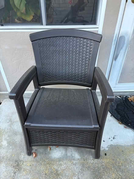 Photo of free outdoor chair w/storage (Willow Glen) #1