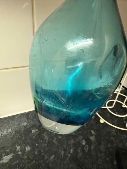 Photo of free Blue glass bottle vase (Carshalton) #4