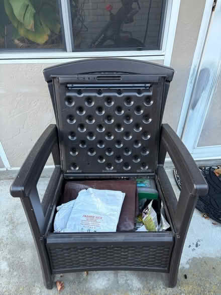 Photo of free outdoor chair w/storage (Willow Glen) #3