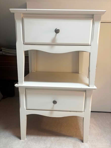 Photo of free Pair of white bedside tables (Mortlake SW13) #1