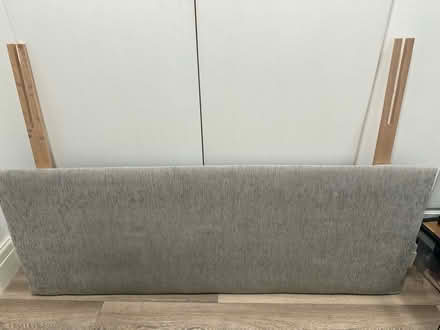 Photo of free Grey chenille headboard - double (Nateby CA17) #1
