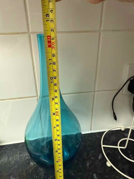Photo of free Blue glass bottle vase (Carshalton) #2