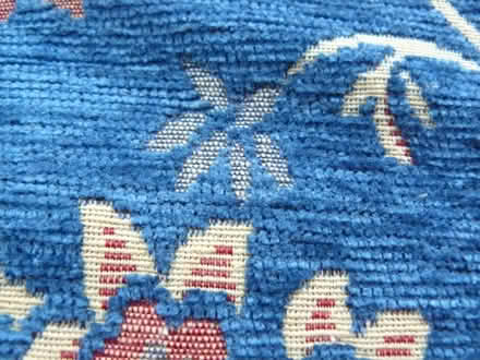 Photo of free 2 x curtains W:53" L:76" Blue/multi floral textured (Kempsey WR5) #3