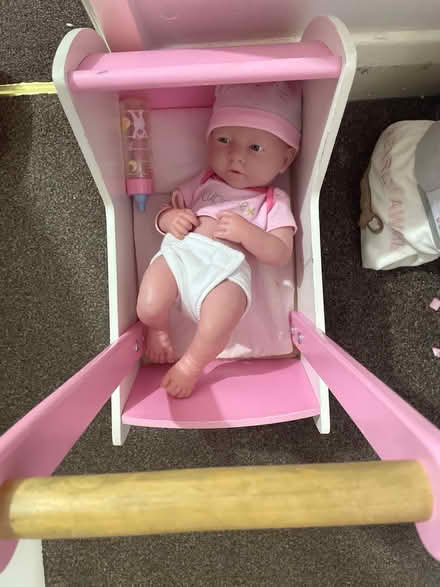 Photo of free Baby doll wooden pram (UB7, West Drayton, Hillingdon) #2