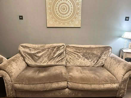Photo of free 2 large chenille grey settees. (Adlington PR6) #2