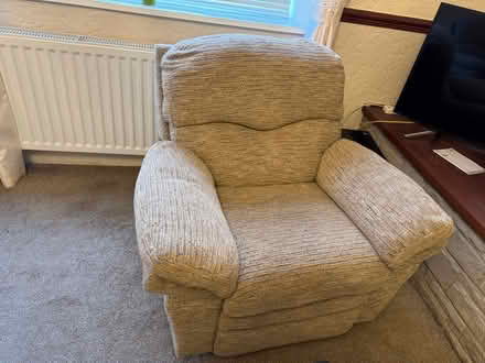 Photo of free Two Seater Settee and Chair (Blackhill DH8) #1