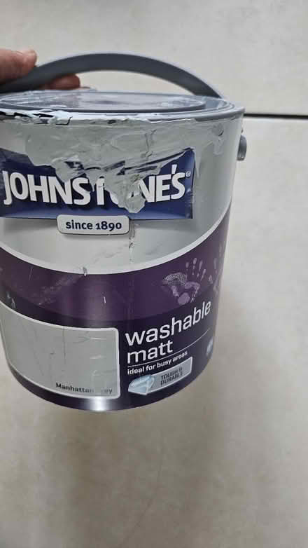 Photo of free 1/4 tin of grey paint (dellfield AL1) #1