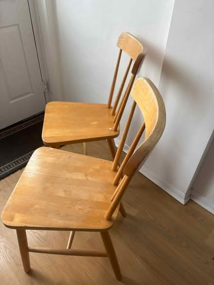 Photo of free 2 solid wood chairs (Chells SG2) #2