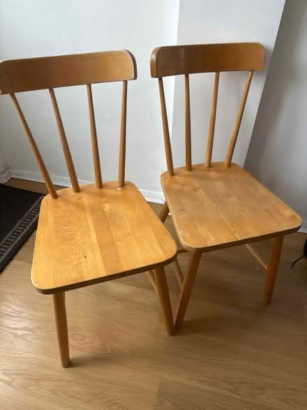 Photo of free 2 solid wood chairs (Chells SG2) #1