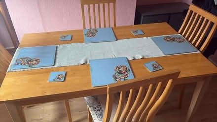 Photo of free Wood dining table and 4 chairs (Leigh, WN7) #2
