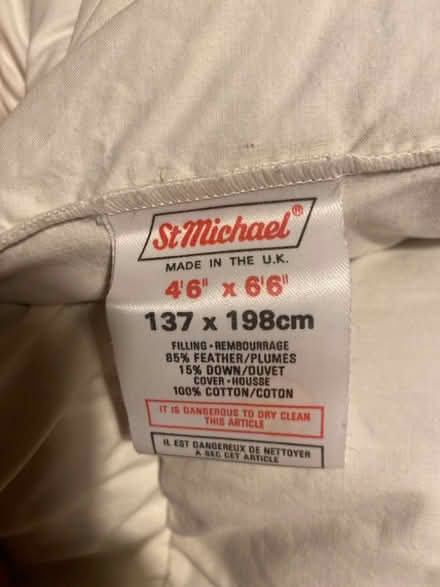 Photo of free 2 x single feather and down duvet (Chalfont St Peter SL9) #3