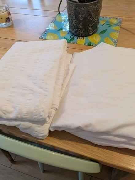 Photo of free 2 white Kingsize duvet covers (Camberley GU15) #2