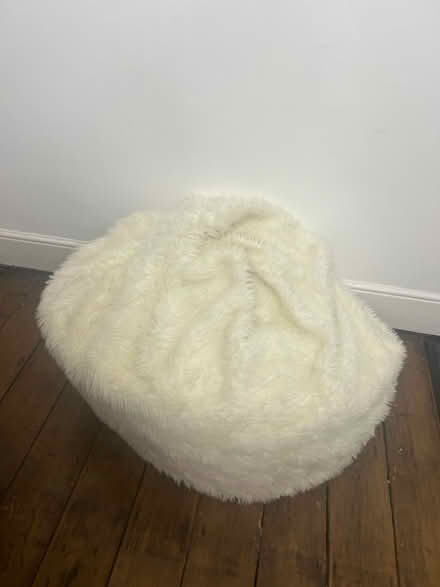 Photo of free Cream furry bean bag (Reading, RG1) #1