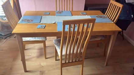 Photo of free Wood dining table and 4 chairs (Leigh, WN7) #1