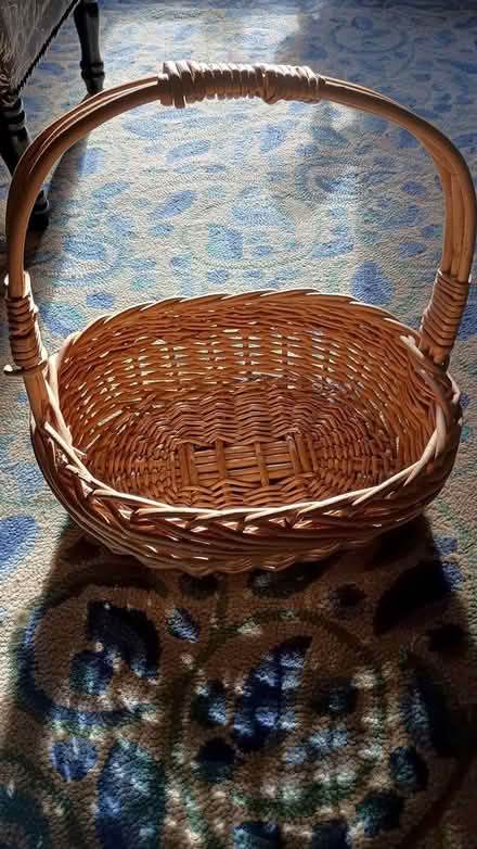 Photo of free Oval wicker basket 14x14 (Somerville, off Cedar St) #1
