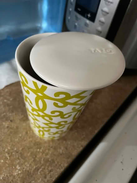 Photo of free Tazo Coffee/Tea Ceramic Tumbler (Silver Spring) #1