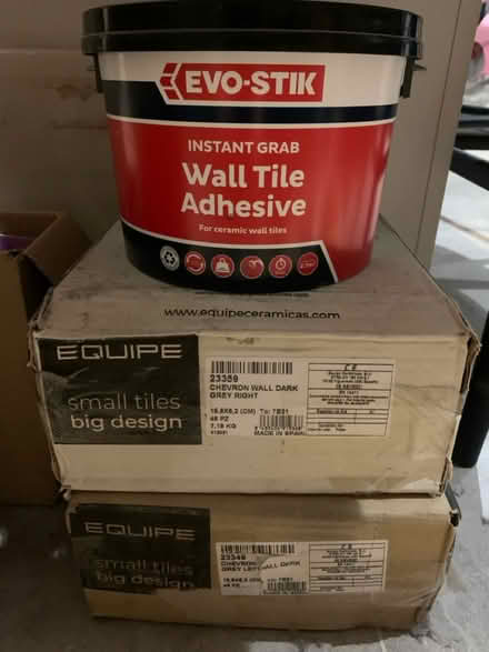 Photo of free Dark grey chevron wall tiles (Quinton, B32) #4