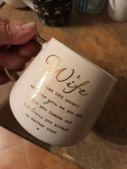 Photo of free Wife mug. Gold handle (Kingsley Park) #1