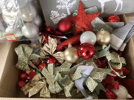 Photo of free Christmas tree stand and decs (Horseheath, Mill Green CB21) #1