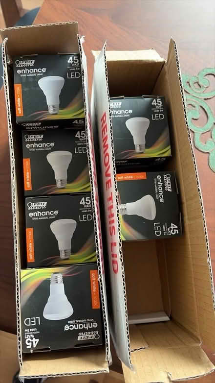 Photo of free 6 FEIT 45 watt LED bulbs (Cupertino by De Anza College) #1