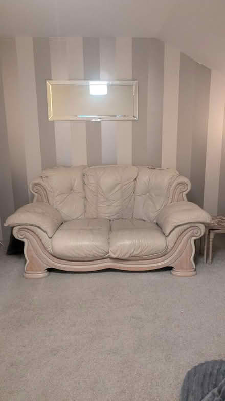 Photo of free Two seater leather sofa (Edinburgh near colinton EH13) #1