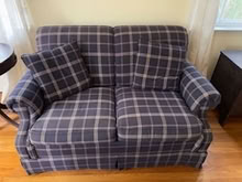 Photo of free Navy blue loveseat (Pottersville, NJ) #1